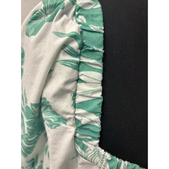 American Eagle Green And White Peasant Top XL - Picture 2 of 6